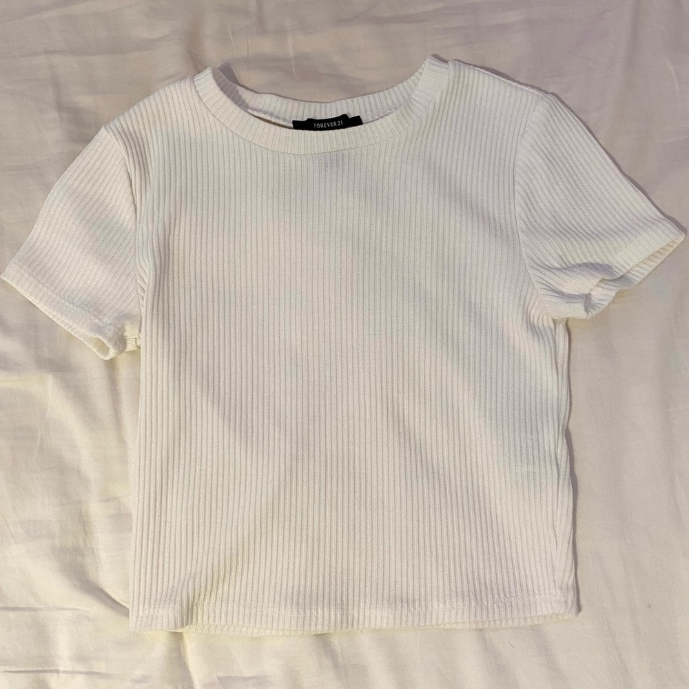 forever 21 fitted white tee